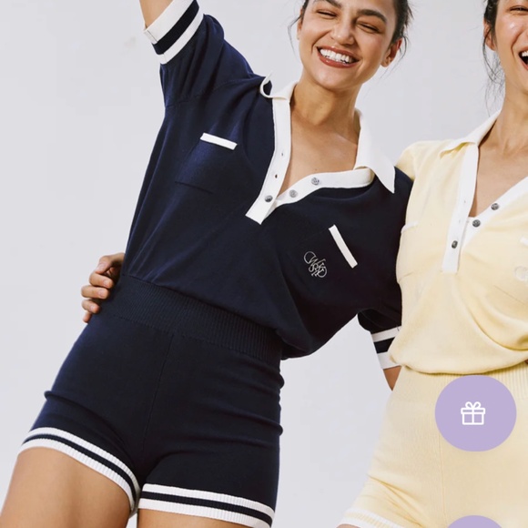 WISKII V-NECK POLO SHORT SLEEVE PLAYSUIT - Picture 2 of 4